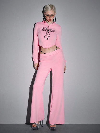 SLASH.G1RL™ - Set Cropped + Moletom com Backcut e Laço Letal