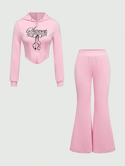 SLASH.G1RL™ - Set Cropped + Moletom com Backcut e Laço Letal